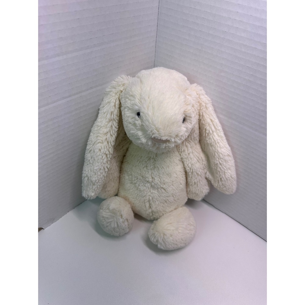 Jellycat Bashful Bunny Cream Off White Plush Stuffed Animal Floppy Ears Medium - Picture 5 of 9